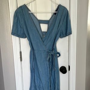 Blue Rain Denim Wrap Dress